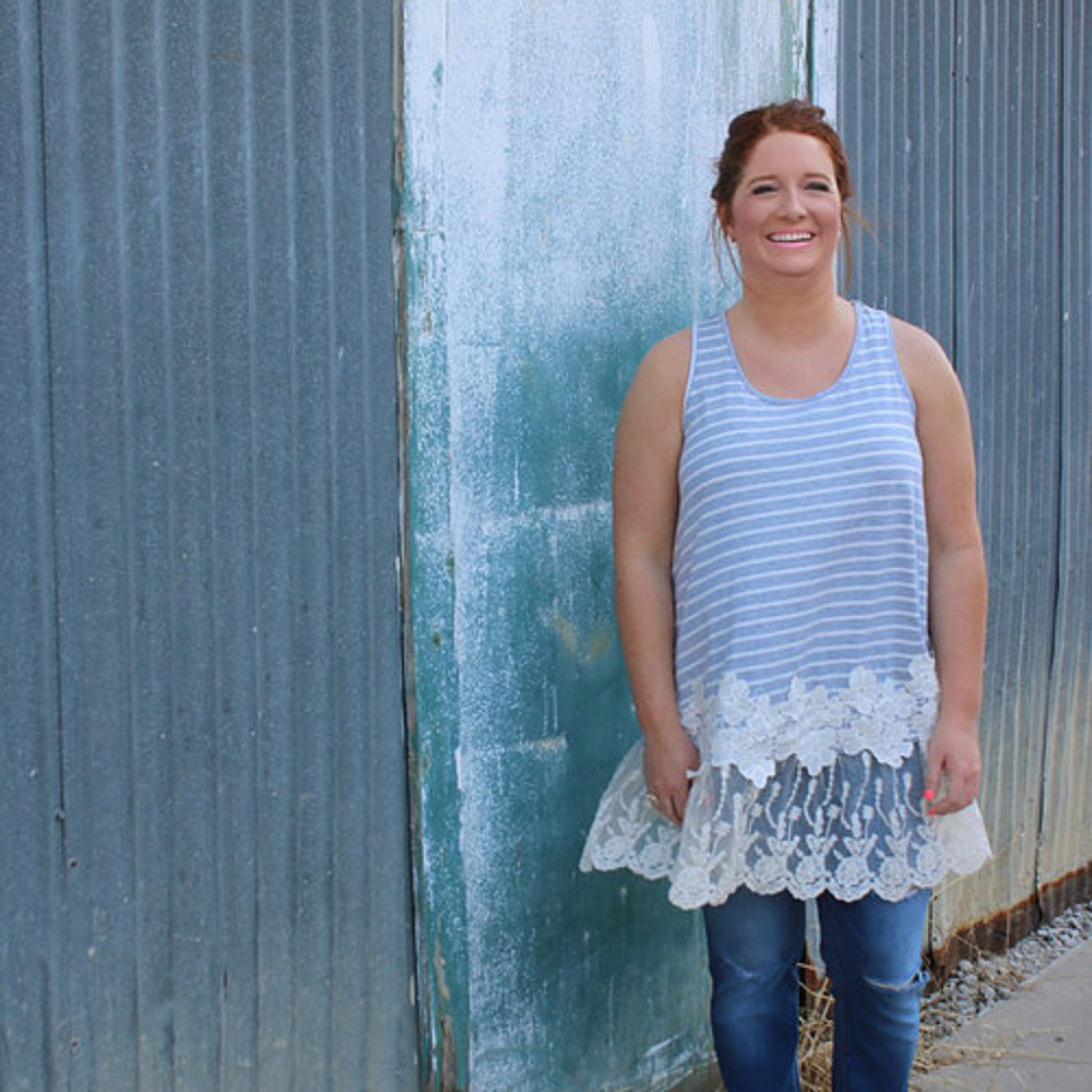 +Plus Size Lace Tank Top